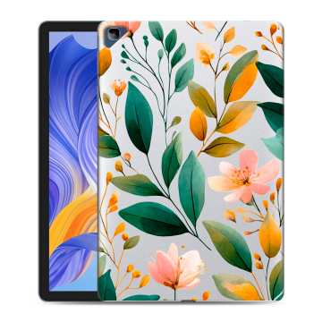 Силиконовый чехол на Huawei Honor Pad X8 с принтом Цветы паттерн Силиконовый чехол на Huawei Honor Pad X8 с принтом Цветы паттерн