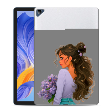 Силиконовый чехол на Huawei Honor Pad X8 с принтом девушка цветы