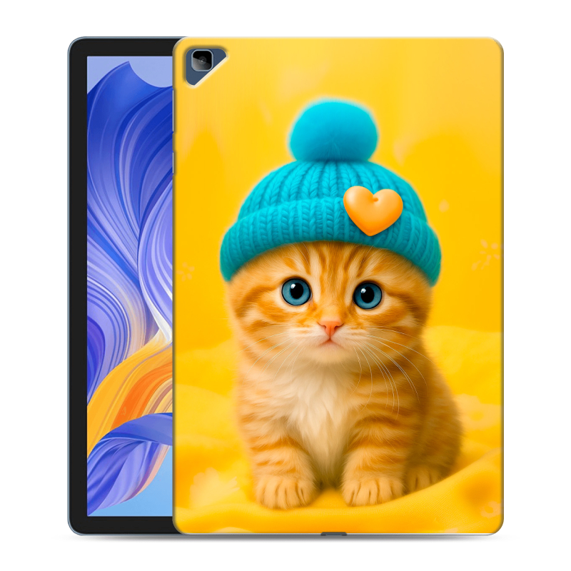 Силиконовый чехол на Huawei Honor Pad X8 с принтом Котенок в шапке Силиконовый чехол на Huawei Honor Pad X8 с принтом Котенок в шапке