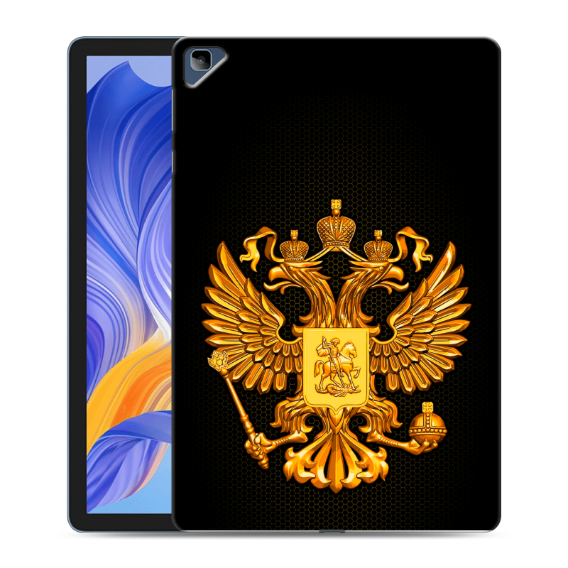 Силиконовый чехол на Huawei Honor Pad X8 с принтом Герб России желтый Силиконовый чехол на Huawei Honor Pad X8 с принтом Герб России желтый