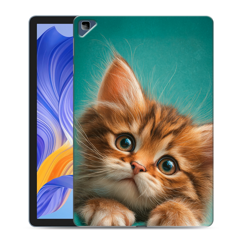 Силиконовый чехол на Huawei Honor Pad X8 с принтом котенок Силиконовый чехол на Huawei Honor Pad X8 с принтом котенок