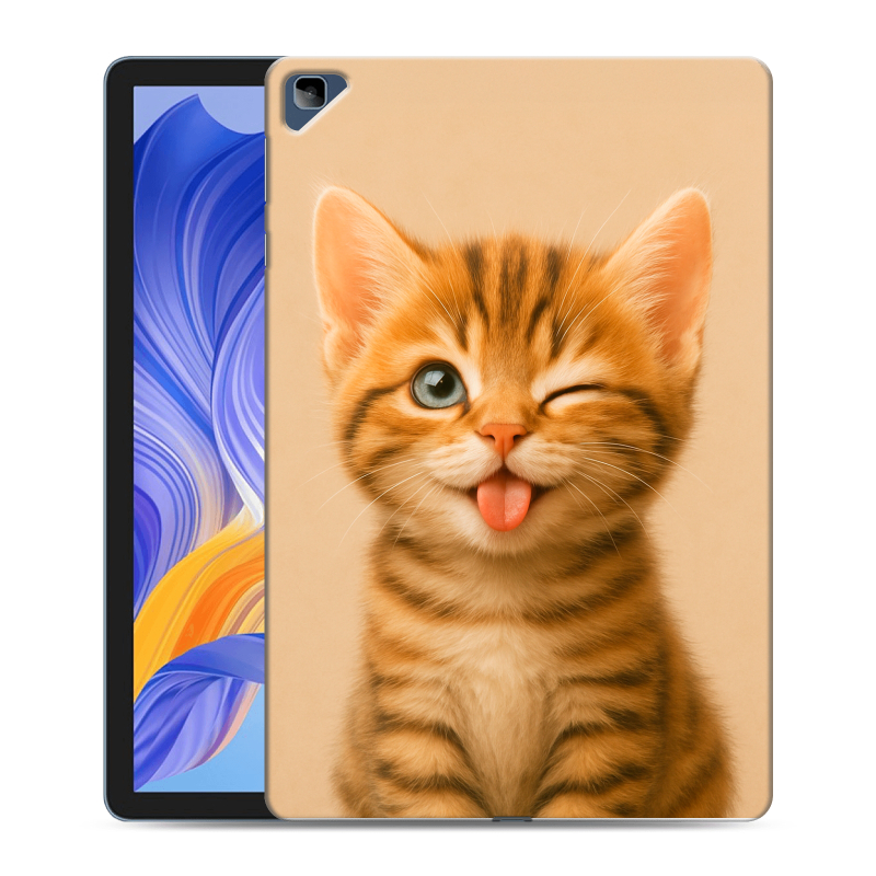 Силиконовый чехол на Huawei Honor Pad X8 с принтом котенок Силиконовый чехол на Huawei Honor Pad X8 с принтом котенок