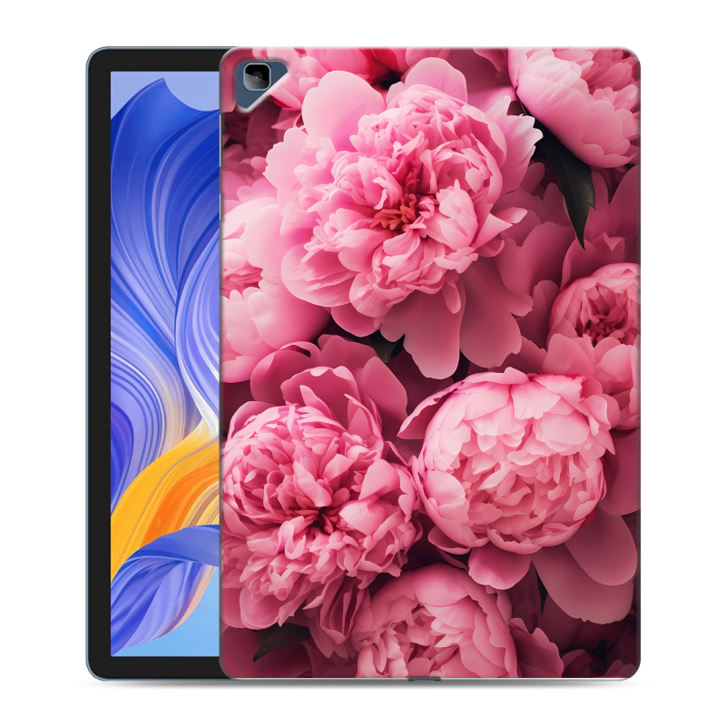 Силиконовый противоударный чехол на Huawei Honor Pad X8 с принтом цветы пионы Силиконовый противоударный чехол на Huawei Honor Pad X8 с принтом цветы пионы
