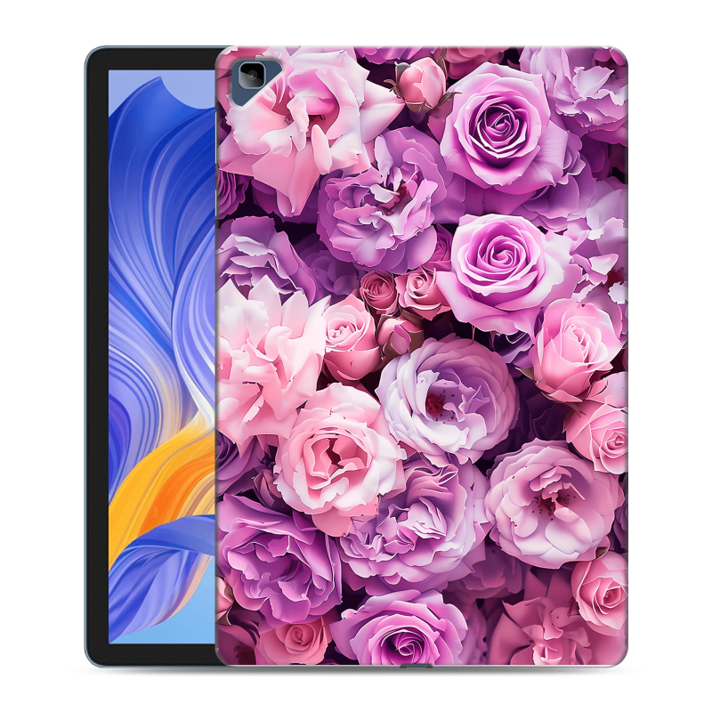 Силиконовый чехол на Huawei Honor Pad X8 с принтом лавандовые розы Силиконовый чехол на Huawei Honor Pad X8 с принтом лавандовые розы