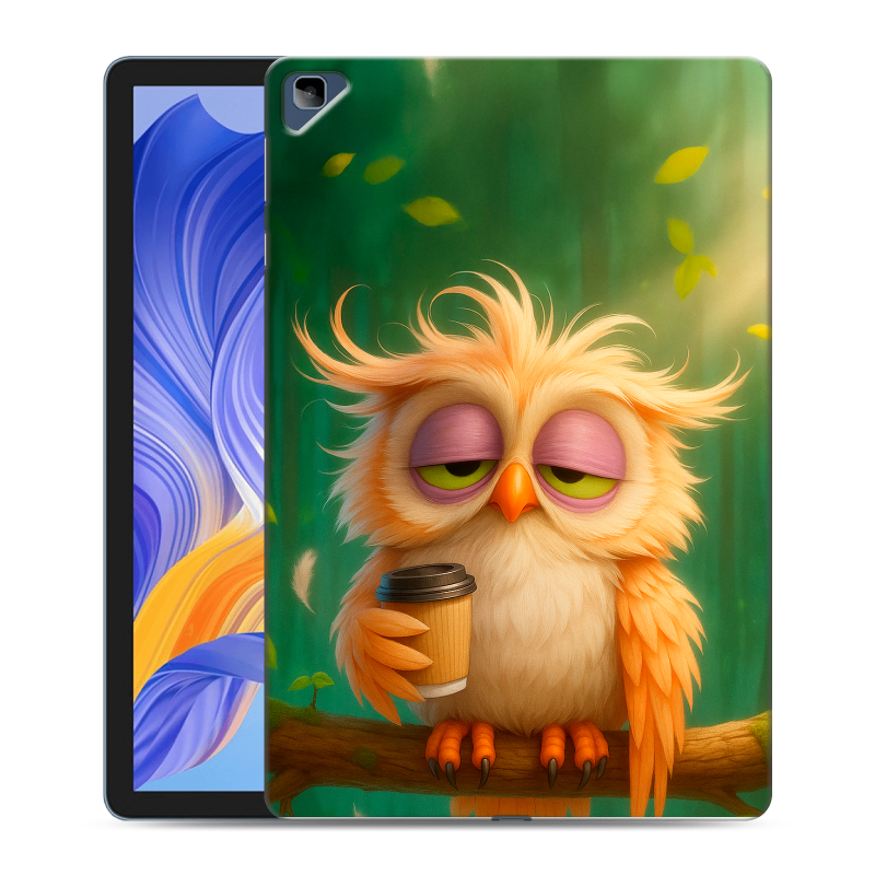Силиконовый чехол на Huawei Honor Pad X8 с принтом сова Силиконовый чехол на Huawei Honor Pad X8 с принтом сова