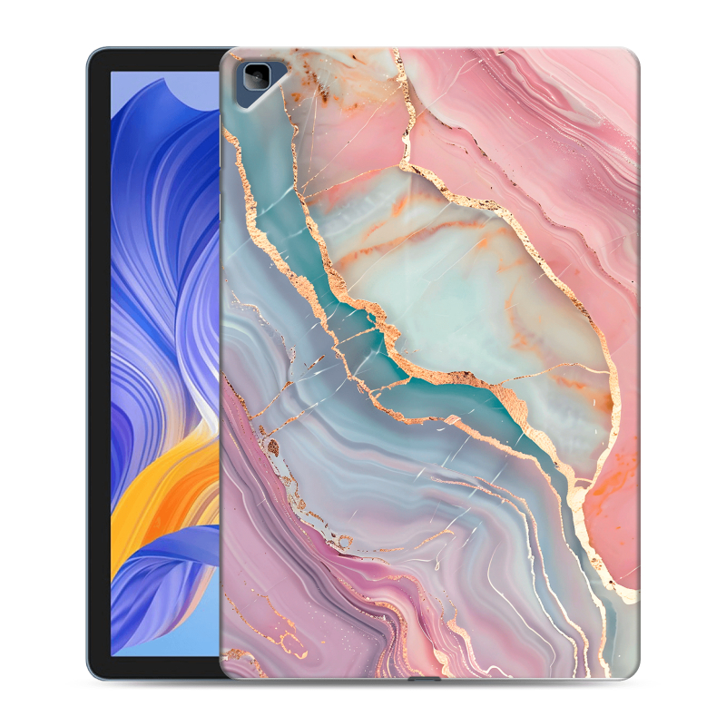 Силиконовый противоударный чехол на Huawei Honor Pad X8 с принтом розовый мрамор Силиконовый противоударный чехол на Huawei Honor Pad X8 с принтом розовый мрамор