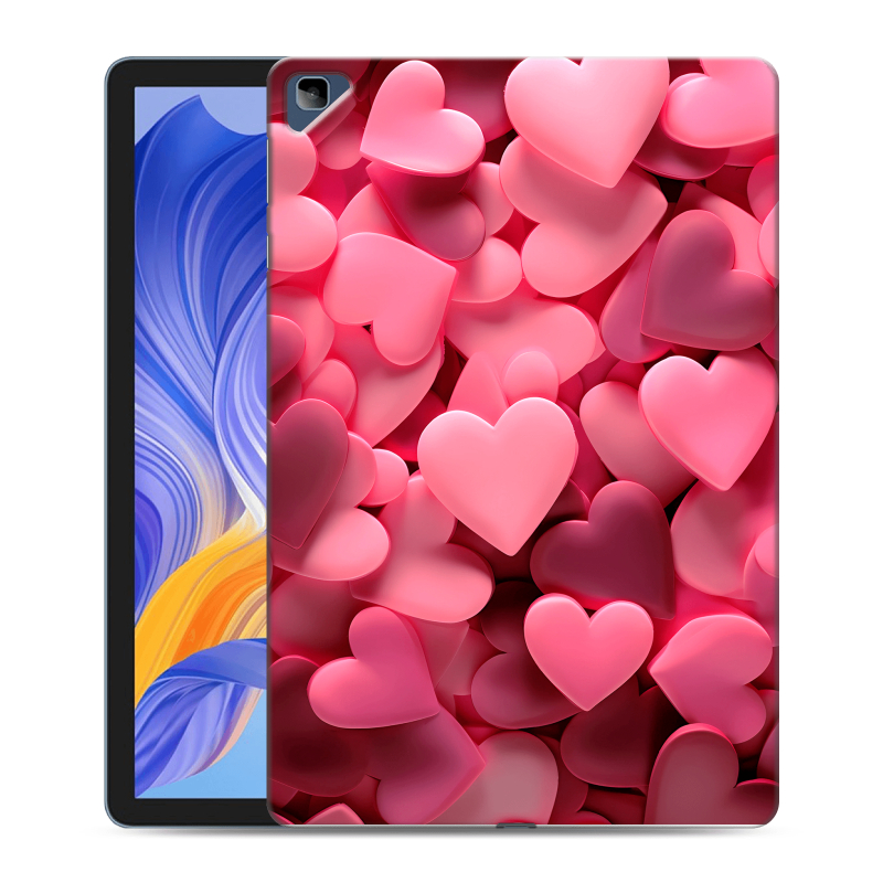 Силиконовый чехол на Huawei Honor Pad X8 с принтом розовые сердечки Силиконовый чехол на Huawei Honor Pad X8 с принтом розовые сердечки