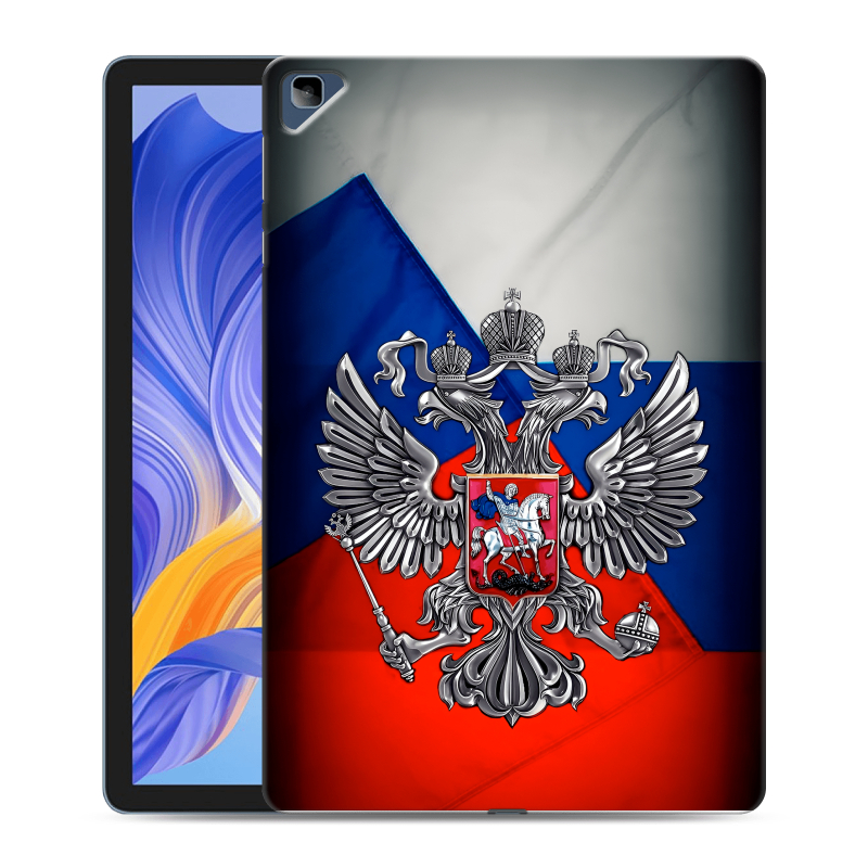 Силиконовый чехол на Huawei Honor Pad X8 с принтом Флаг России Силиконовый чехол на Huawei Honor Pad X8 с принтом Флаг России