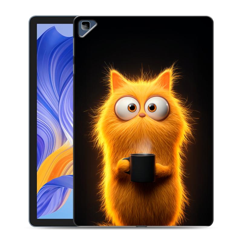Силиконовый чехол на Huawei Honor Pad X8 с принтом Смешной кот Силиконовый чехол на Huawei Honor Pad X8 с принтом Смешной кот