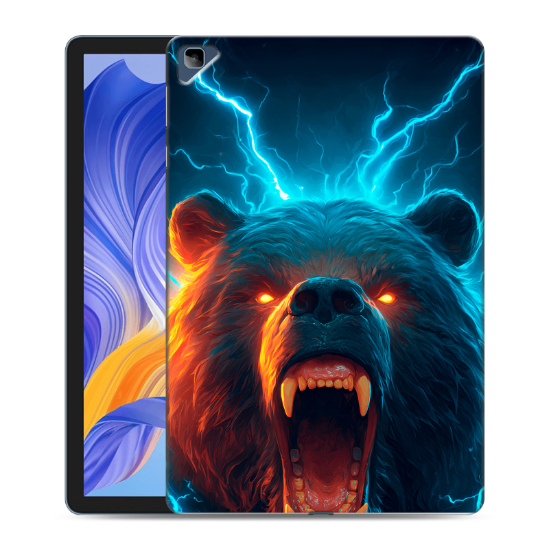 Силиконовый противоударный чехол на Huawei Honor Pad X8 с принтом Медведь Силиконовый противоударный чехол на Huawei Honor Pad X8 с принтом Медведь