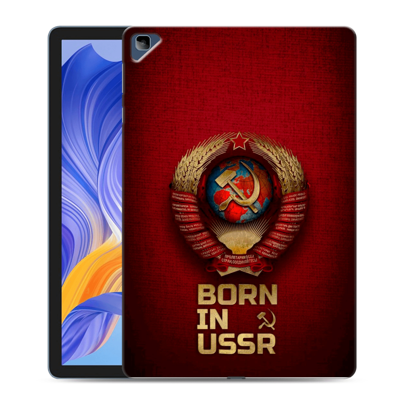 Силиконовый противоударный чехол на Huawei Honor Pad X8 с принтом Флаг Герб СССР Силиконовый противоударный чехол на Huawei Honor Pad X8 с принтом Флаг Герб СССР