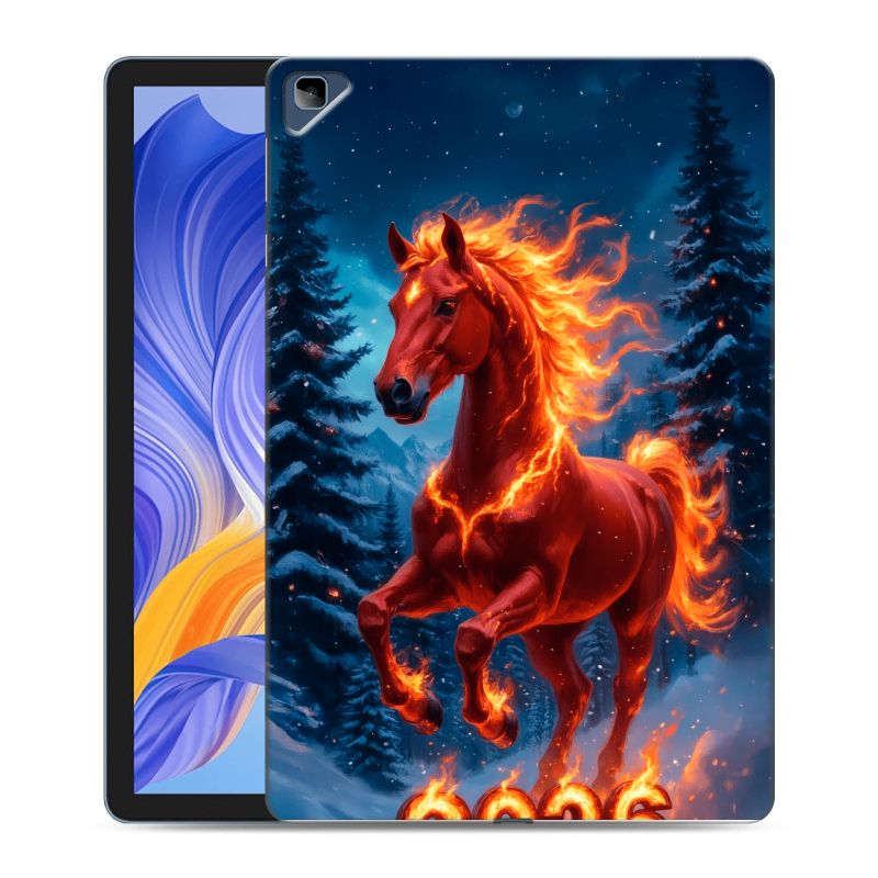 Силиконовый чехол на Huawei Honor Pad X8 с принтом Новый год коня Силиконовый чехол на Huawei Honor Pad X8 с принтом Новый год коня