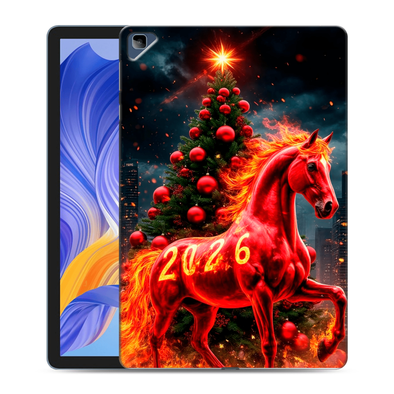 Силиконовый противоударный чехол на Huawei Honor Pad X8 с принтом Новый год Силиконовый противоударный чехол на Huawei Honor Pad X8 с принтом Новый год