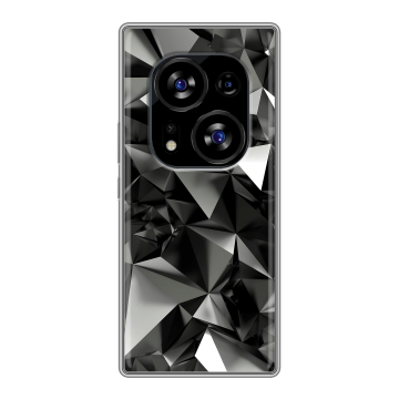 Силиконовый чехол на Tecno Phantom X2 с принтом Черные кристаллы Силиконовый чехол на Tecno Phantom X2 с принтом Черные кристаллы