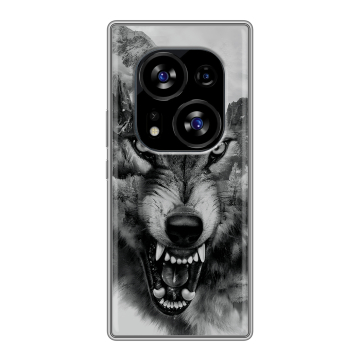 Силиконовый чехол на Tecno Phantom X2 с принтом Волк Силиконовый чехол на Tecno Phantom X2 с принтом Волк