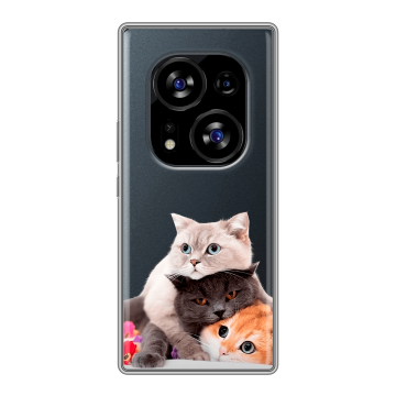 Силиконовый чехол на Tecno Phantom X2 с принтом Кошки Силиконовый чехол на Tecno Phantom X2 с принтом Кошки