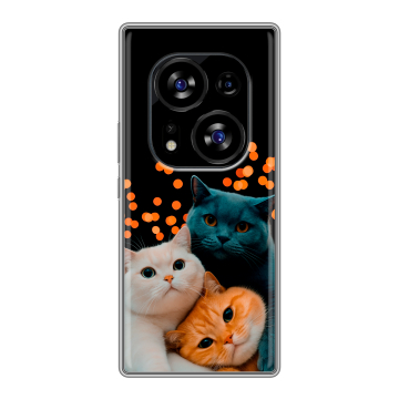 Силиконовый чехол на Tecno Phantom X2 с принтом Кошки Силиконовый чехол на Tecno Phantom X2 с принтом Кошки