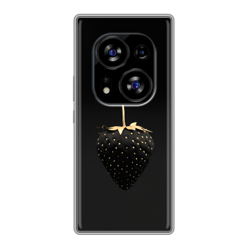 Силиконовый чехол на Tecno Phantom X2 с принтом Черная клубника Силиконовый чехол на Tecno Phantom X2 с принтом Черная клубника