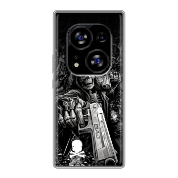 Силиконовый чехол на Tecno Phantom X2 с принтом Скелет Силиконовый чехол на Tecno Phantom X2 с принтом Скелет