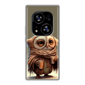 Силиконовый чехол на Tecno Phantom X2 с принтом Сова Силиконовый чехол на Tecno Phantom X2 с принтом Сова