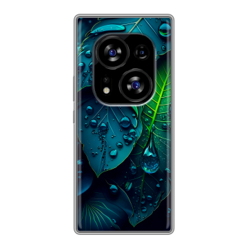 Силиконовый чехол на Tecno Phantom X2 с принтом Листья Силиконовый чехол на Tecno Phantom X2 с принтом Листья