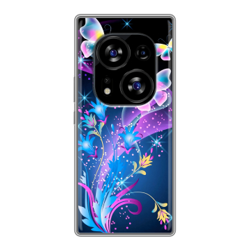 Силиконовый чехол на Tecno Phantom X2 с принтом Бабочки Силиконовый чехол на Tecno Phantom X2 с принтом Бабочки