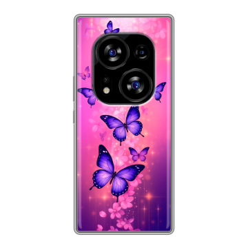 Силиконовый чехол на Tecno Phantom X2 с принтом Бабочки Силиконовый чехол на Tecno Phantom X2 с принтом Бабочки