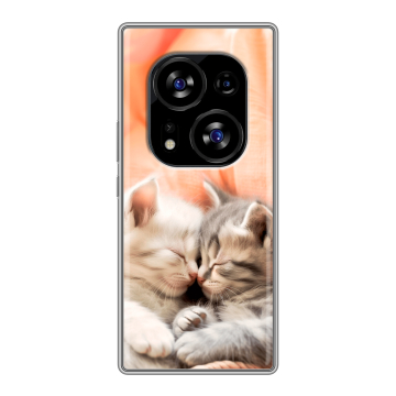 Силиконовый чехол на Tecno Phantom X2 с принтом Котята Силиконовый чехол на Tecno Phantom X2 с принтом Котята