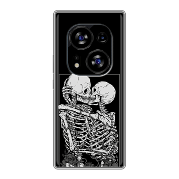 Силиконовый чехол на Tecno Phantom X2 с принтом Поцелуй скелетов Силиконовый чехол на Tecno Phantom X2 с принтом Поцелуй скелетов
