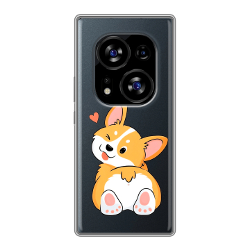 Силиконовый чехол на Tecno Phantom X2 с принтом Корги Силиконовый чехол на Tecno Phantom X2 с принтом Корги