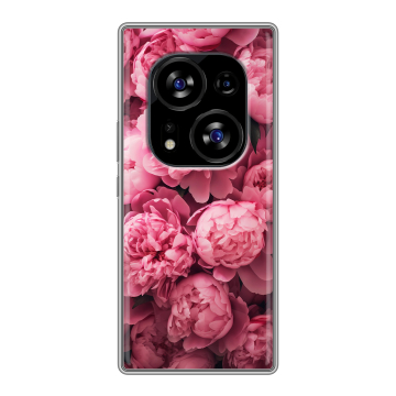 Силиконовый чехол на Tecno Phantom X2 с принтом цветы пионы Силиконовый чехол на Tecno Phantom X2 с принтом цветы пионы