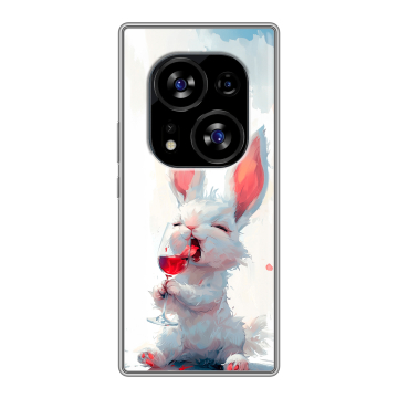 Силиконовый чехол на Tecno Phantom X2 с принтом кролик зайчик Силиконовый чехол на Tecno Phantom X2 с принтом кролик зайчик