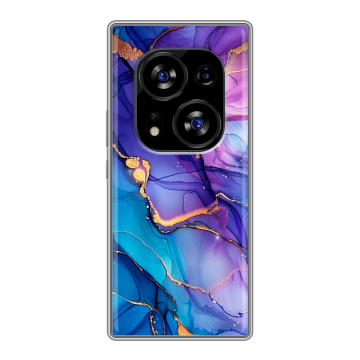 Силиконовый чехол на Tecno Phantom X2 с принтом синий мрамор Силиконовый чехол на Tecno Phantom X2 с принтом синий мрамор