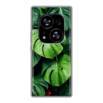 Силиконовый чехол на Tecno Phantom X2 с принтом Листья Силиконовый чехол на Tecno Phantom X2 с принтом Листья