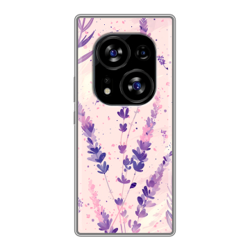 Силиконовый чехол на Tecno Phantom X2 с принтом цветы лаванда Силиконовый чехол на Tecno Phantom X2 с принтом цветы лаванда