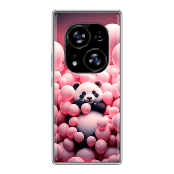 Силиконовый чехол на Tecno Phantom X2 с принтом Панда Силиконовый чехол на Tecno Phantom X2 с принтом Панда