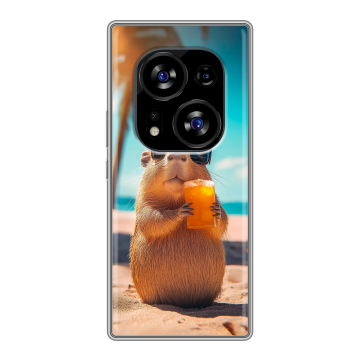 Силиконовый чехол на Tecno Phantom X2 с принтом Капибара