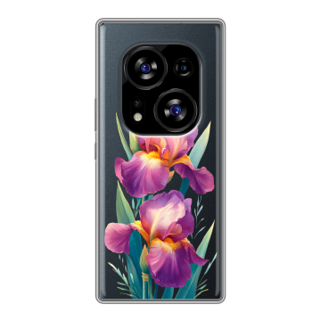 Силиконовый чехол на Tecno Phantom X2 с принтом Цветы орхидеи