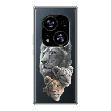 Силиконовый чехол на Tecno Phantom X2 с принтом Львы
