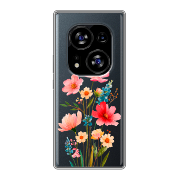 Силиконовый чехол на Tecno Phantom X2 с принтом Цветы