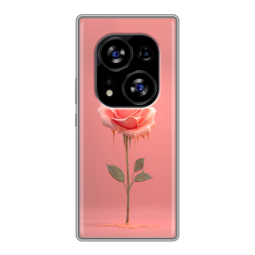 Силиконовый чехол на Tecno Phantom X2 с принтом Розовая роза
