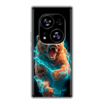Силиконовый чехол на Tecno Phantom X2 с принтом Медведь