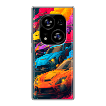 Силиконовый чехол на Tecno Phantom X2 с принтом Тачки
