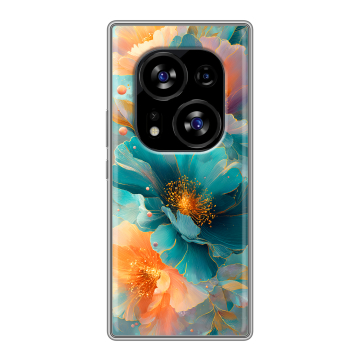 Силиконовый чехол на Tecno Phantom X2 с принтом Цветы