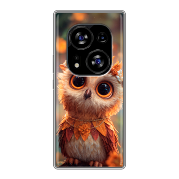 Силиконовый чехол на Tecno Phantom X2 с принтом Милая сова