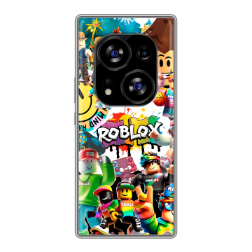 Силиконовый чехол на Tecno Phantom X2 с принтом Roblox Роблокс