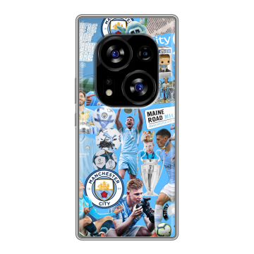 Силиконовый чехол на Tecno Phantom X2 с принтом Man City Манчестер Сити