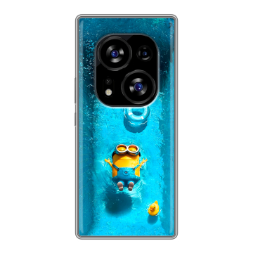 Силиконовый чехол на Tecno Phantom X2 с принтом Миньоны