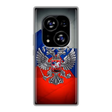 Силиконовый чехол на Tecno Phantom X2 с принтом Флаг России Силиконовый чехол на Tecno Phantom X2 с принтом Флаг России