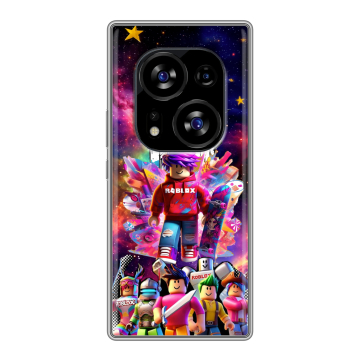 Силиконовый чехол на Tecno Phantom X2 с принтом Roblox Роблокс
